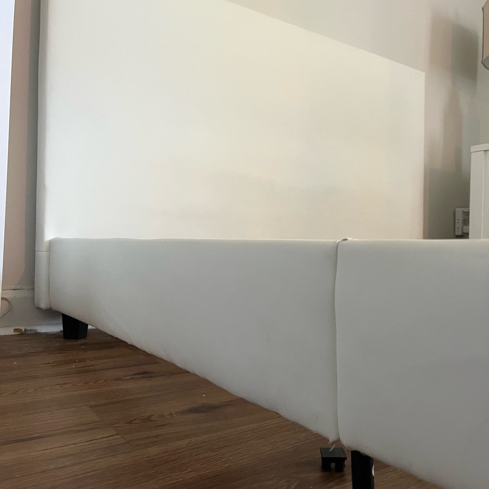 Elegant White Upholstered Bed Frame